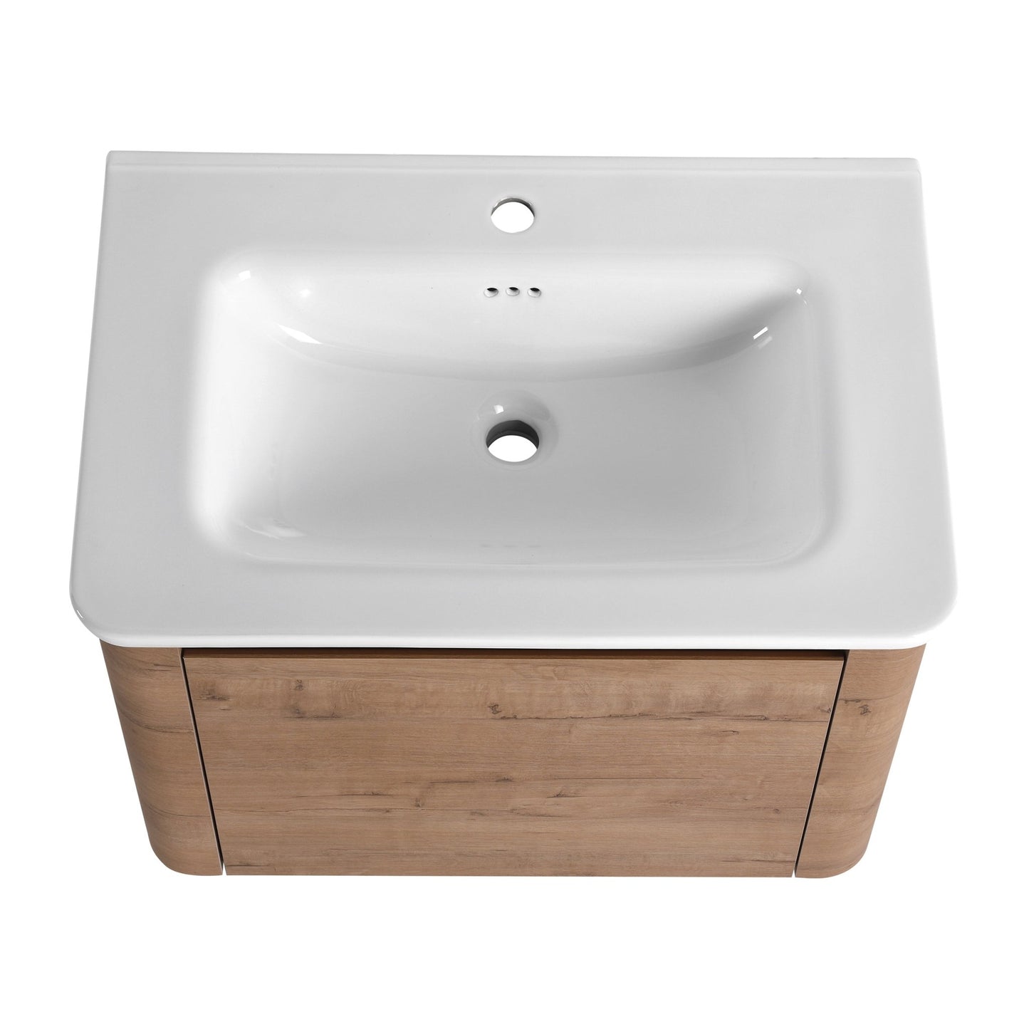 28'' Wall - Mounted Bathroom Vanity with White Ceramic Sink & 1 - Soft - Close Door, KD - Packing, Plywood - 1st Choice Furniture Direct