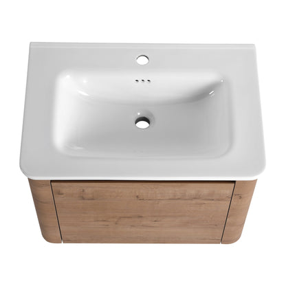 28'' Wall - Mounted Bathroom Vanity with White Ceramic Sink & 1 - Soft - Close Door, KD - Packing, Plywood - 1st Choice Furniture Direct