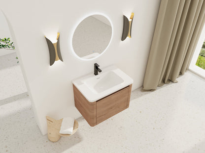 28'' Wall - Mounted Bathroom Vanity with White Ceramic Sink & 1 - Soft - Close Door, KD - Packing, Plywood - 1st Choice Furniture Direct