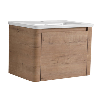 28'' Wall - Mounted Bathroom Vanity with White Ceramic Sink & 1 - Soft - Close Door, KD - Packing, Plywood - 1st Choice Furniture Direct