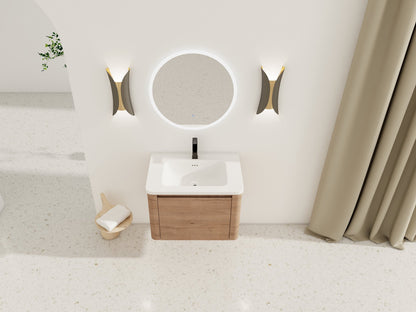 28'' Wall - Mounted Bathroom Vanity with White Ceramic Sink & 1 - Soft - Close Door, KD - Packing, Plywood - 1st Choice Furniture Direct