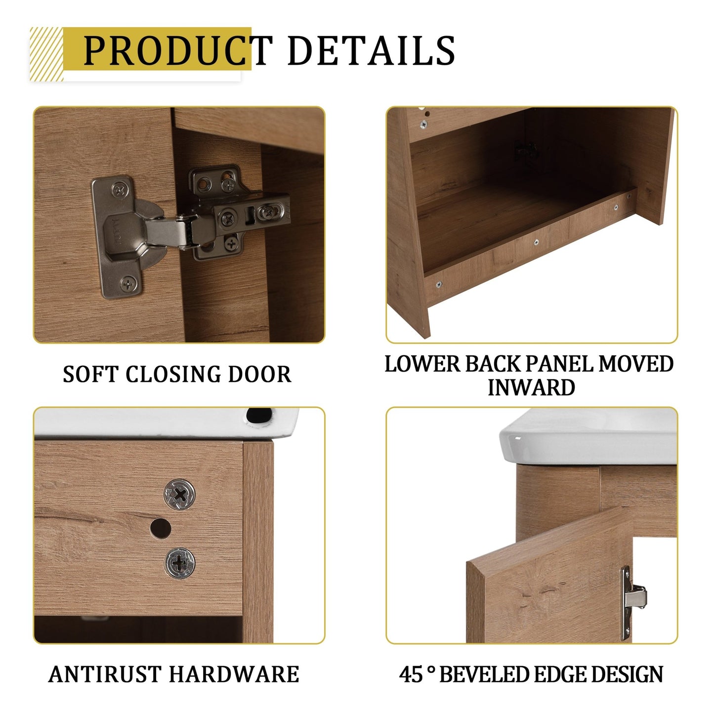 28'' Wall - Mounted Bathroom Vanity with White Ceramic Sink & 1 - Soft - Close Door, KD - Packing, Plywood - 1st Choice Furniture Direct