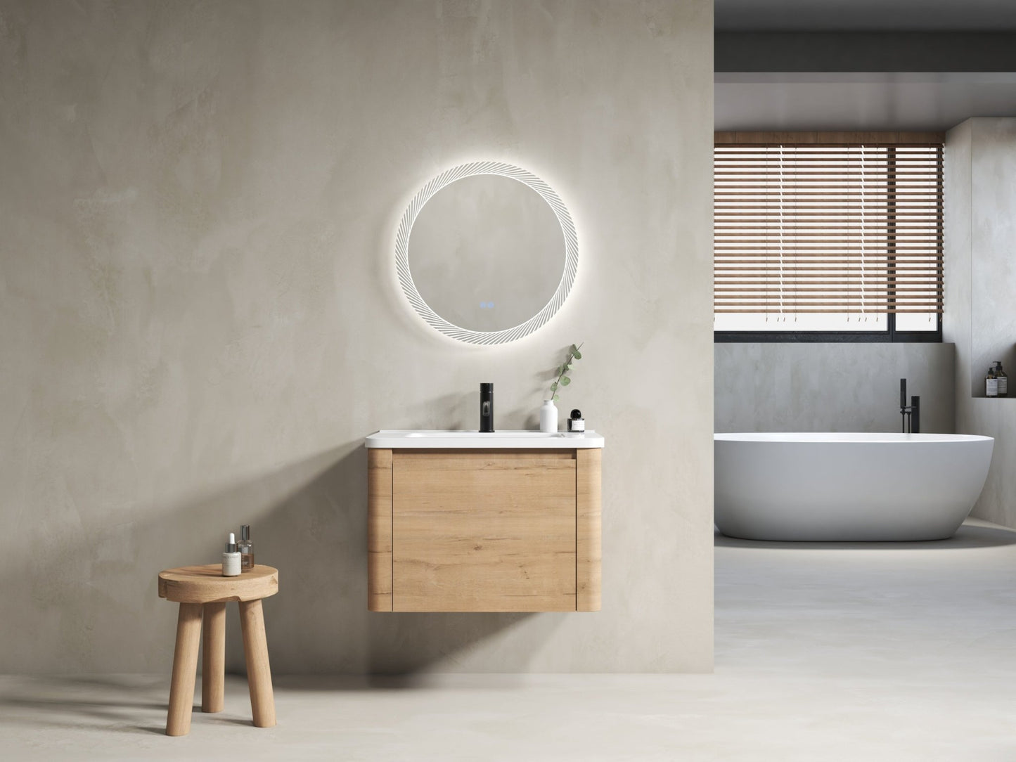 28'' Wall - Mounted Bathroom Vanity with White Ceramic Sink & 1 - Soft - Close Door, KD - Packing, Plywood - 1st Choice Furniture Direct