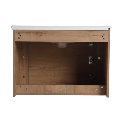 28'' Wall - Mounted Bathroom Vanity with White Ceramic Sink & 1 - Soft - Close Door, KD - Packing, Plywood - 1st Choice Furniture Direct