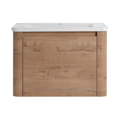 28'' Wall - Mounted Bathroom Vanity with White Ceramic Sink & 1 - Soft - Close Door, KD - Packing, Plywood - 1st Choice Furniture Direct