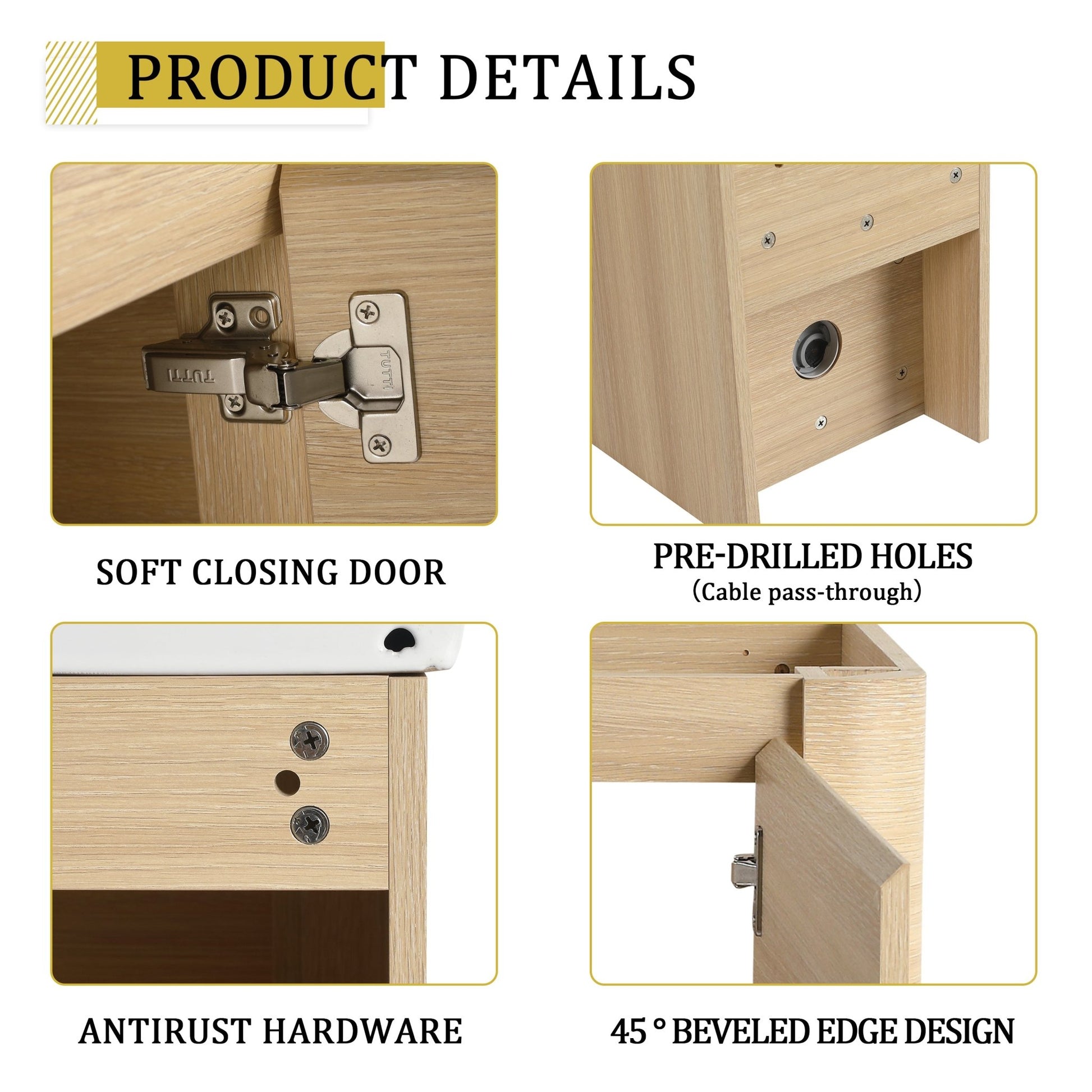 28'' Wall - Mounted Bathroom Vanity with White Ceramic Sink & 1 - Soft - Close Door, KD - Packing, Plywood, American White Oak - 1st Choice Furniture Direct