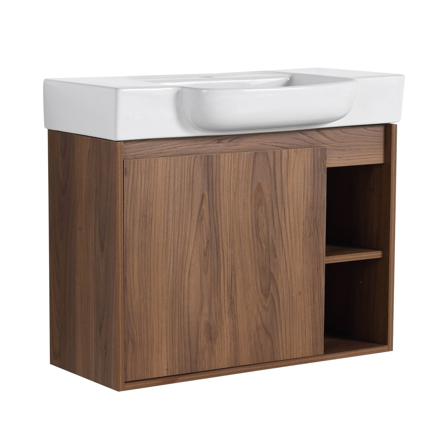 28'' Wall - Mounted Bathroom Vanity with White Ceramic Sink & Soft - Close Door, KD - Packing - 1st Choice Furniture Direct
