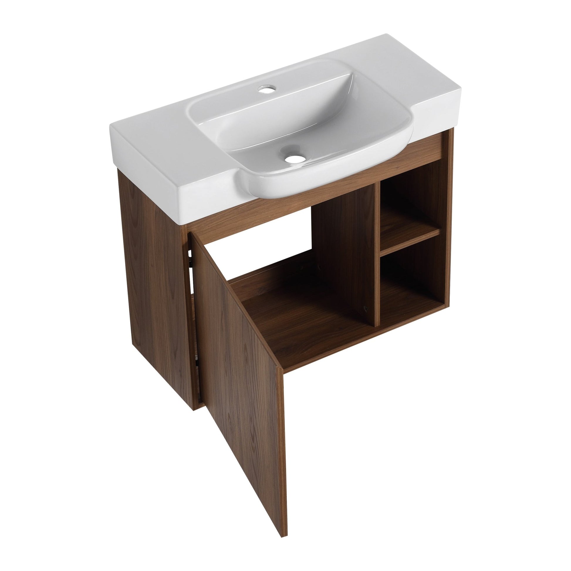 28'' Wall - Mounted Bathroom Vanity with White Ceramic Sink & Soft - Close Door, KD - Packing - 1st Choice Furniture Direct