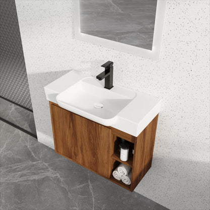 28'' Wall - Mounted Bathroom Vanity with White Ceramic Sink & Soft - Close Door, KD - Packing - 1st Choice Furniture Direct