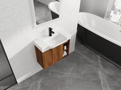 28'' Wall - Mounted Bathroom Vanity with White Ceramic Sink & Soft - Close Door, KD - Packing - 1st Choice Furniture Direct