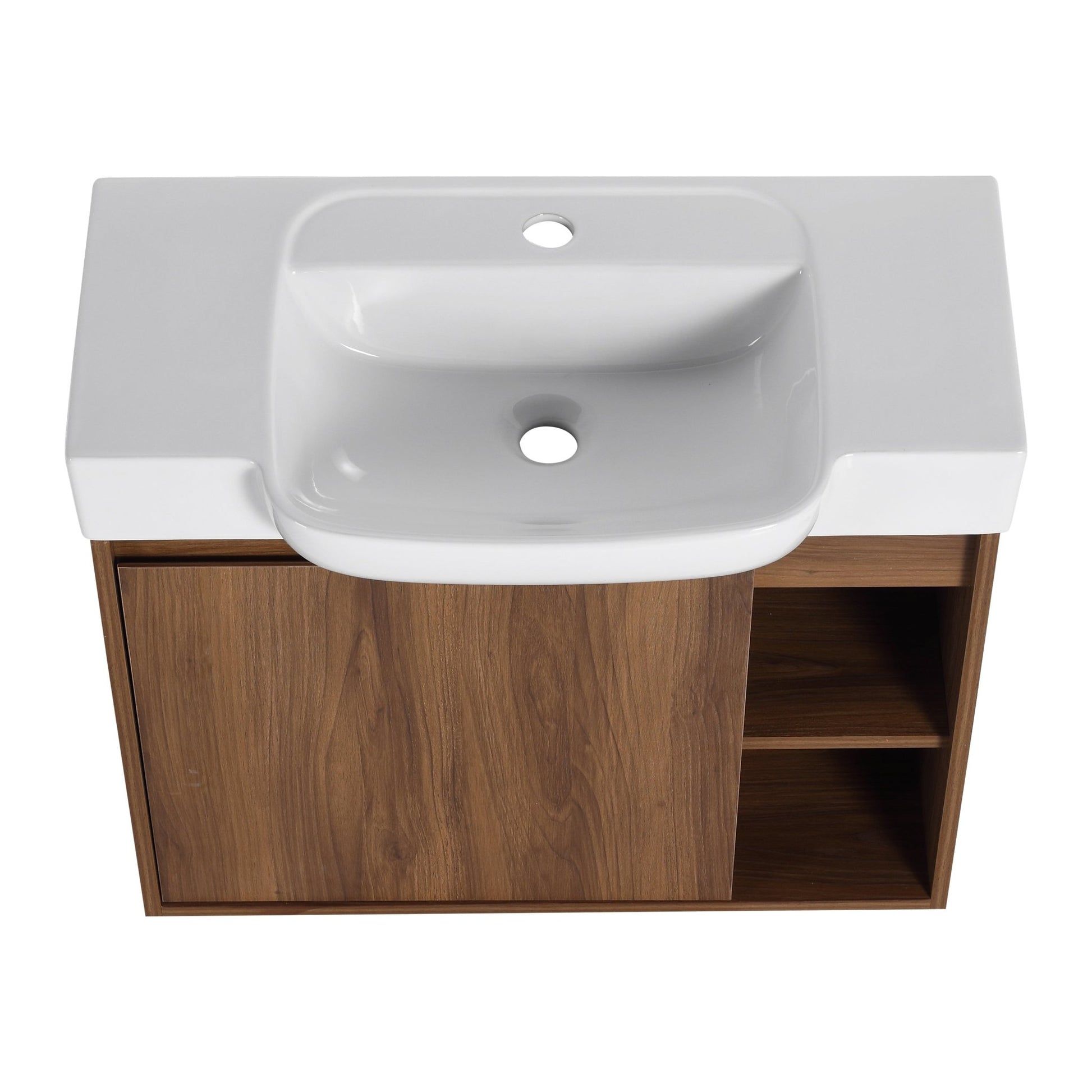 28'' Wall - Mounted Bathroom Vanity with White Ceramic Sink & Soft - Close Door, KD - Packing - 1st Choice Furniture Direct