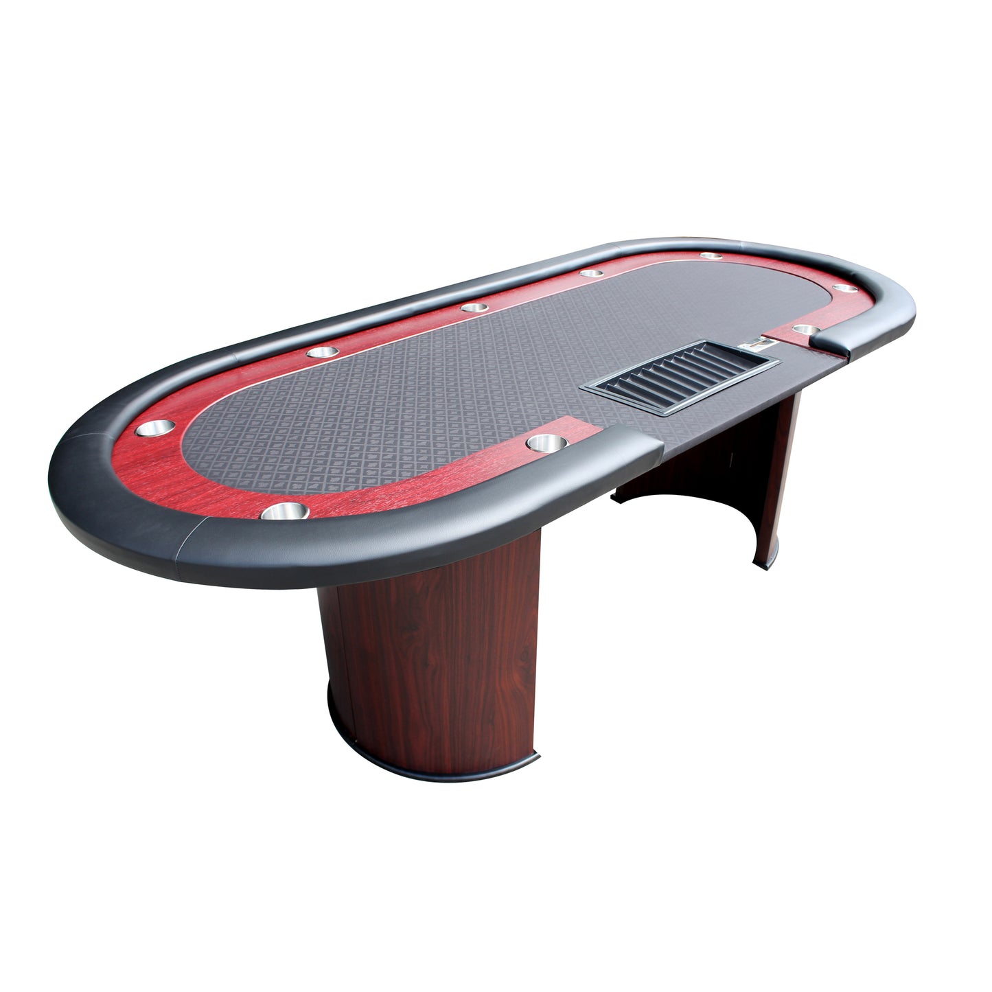 96' Poker Table Model 16367 with U Shape Legs, Drox Box, Chips Tray Blacj