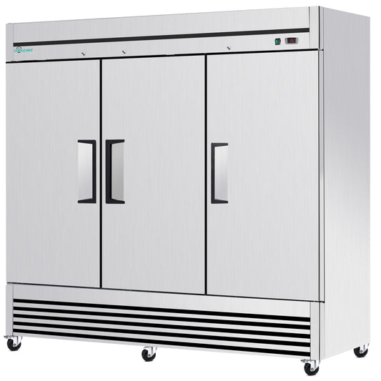 72 Cu. Ft. Commercial Three-Door Stainless Steel Refrigerator