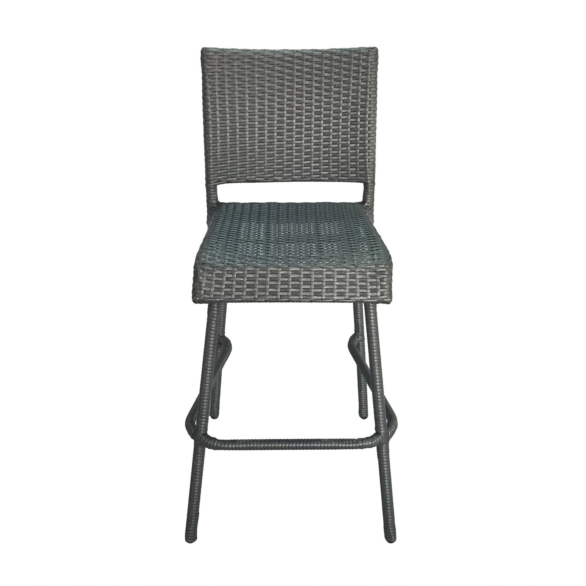 29' Outdoors PE Rattan Armless Barstools, Set of 2, Grey - 1st Choice Furniture Direct