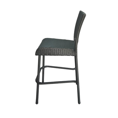 29' Outdoors PE Rattan Armless Barstools, Set of 2, Grey - 1st Choice Furniture Direct