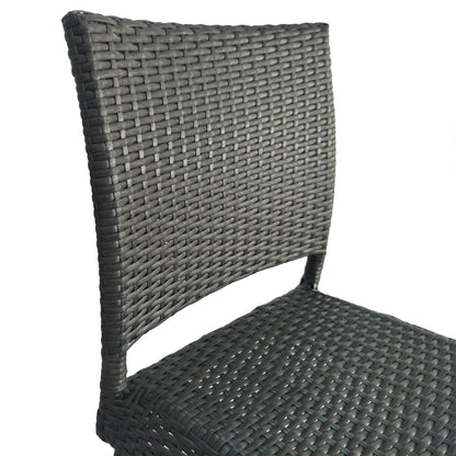 29' Outdoors PE Rattan Armless Barstools, Set of 2, Grey - 1st Choice Furniture Direct