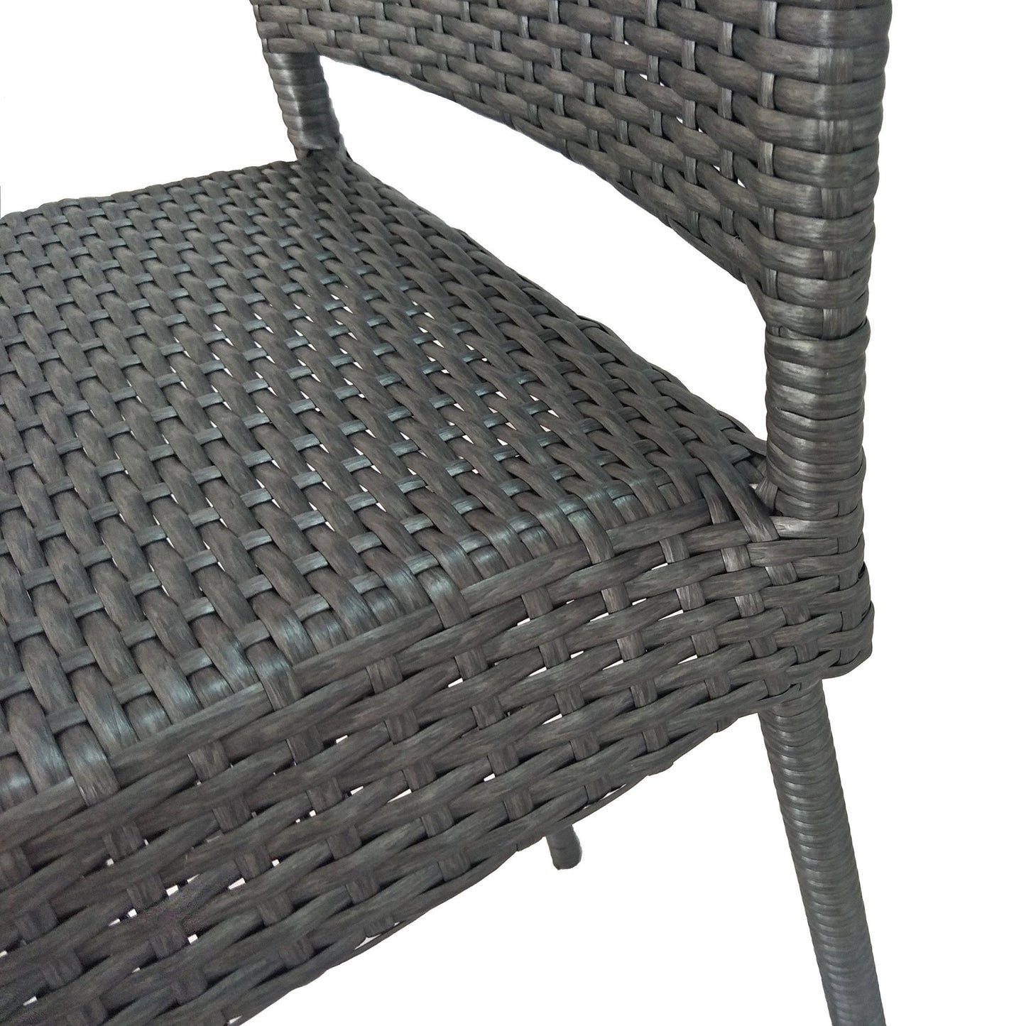 29' Outdoors PE Rattan Armless Barstools, Set of 2, Grey - 1st Choice Furniture Direct