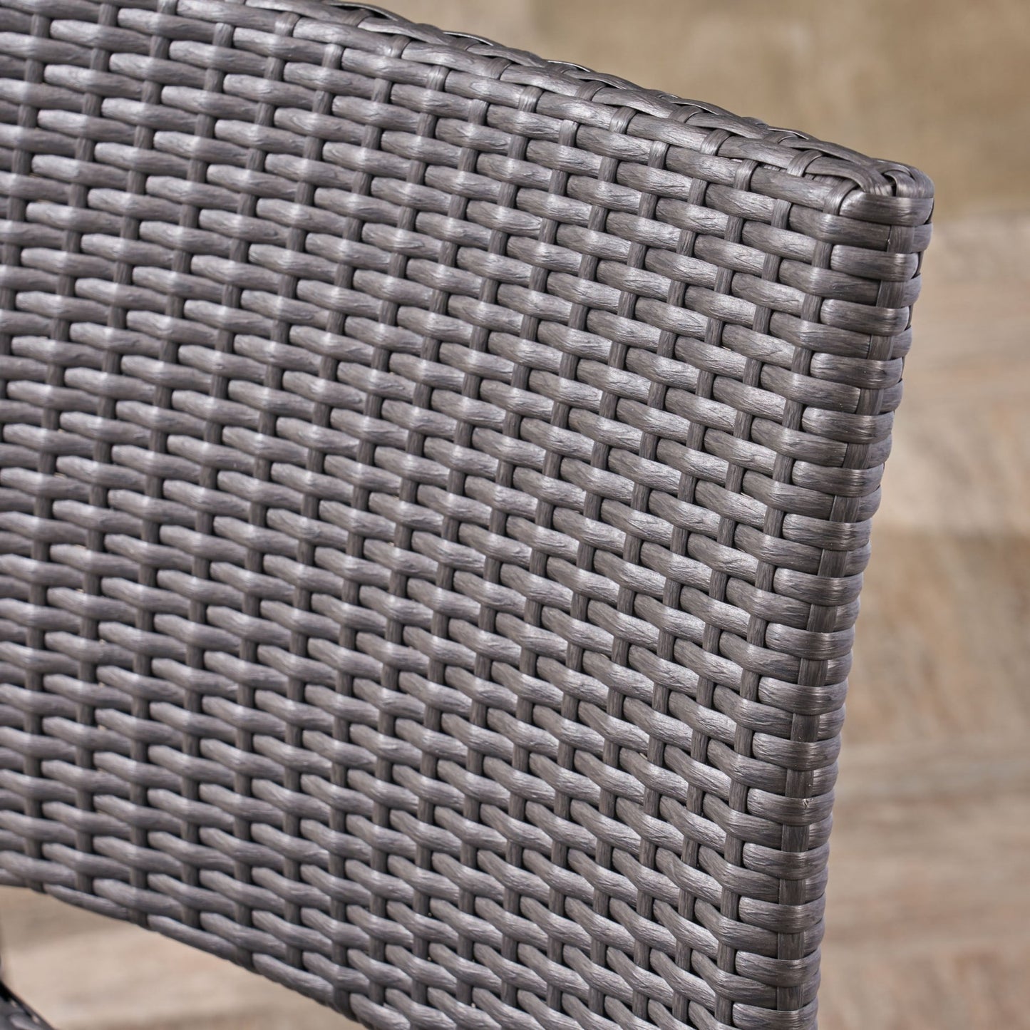 29' Outdoors PE Rattan Armless Barstools, Set of 2, Grey - 1st Choice Furniture Direct
