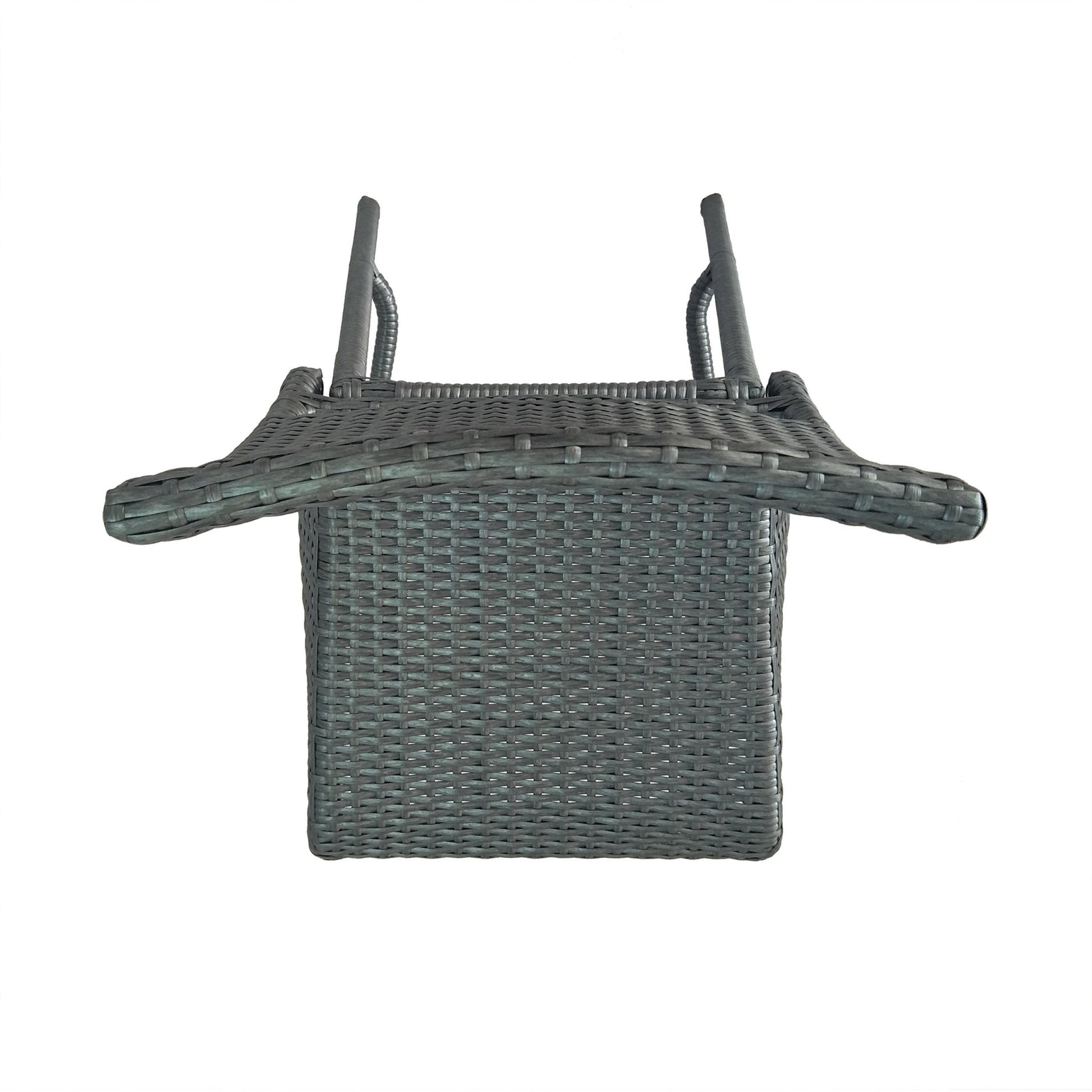 29' Outdoors PE Rattan Armless Barstools, Set of 2, Grey - 1st Choice Furniture Direct