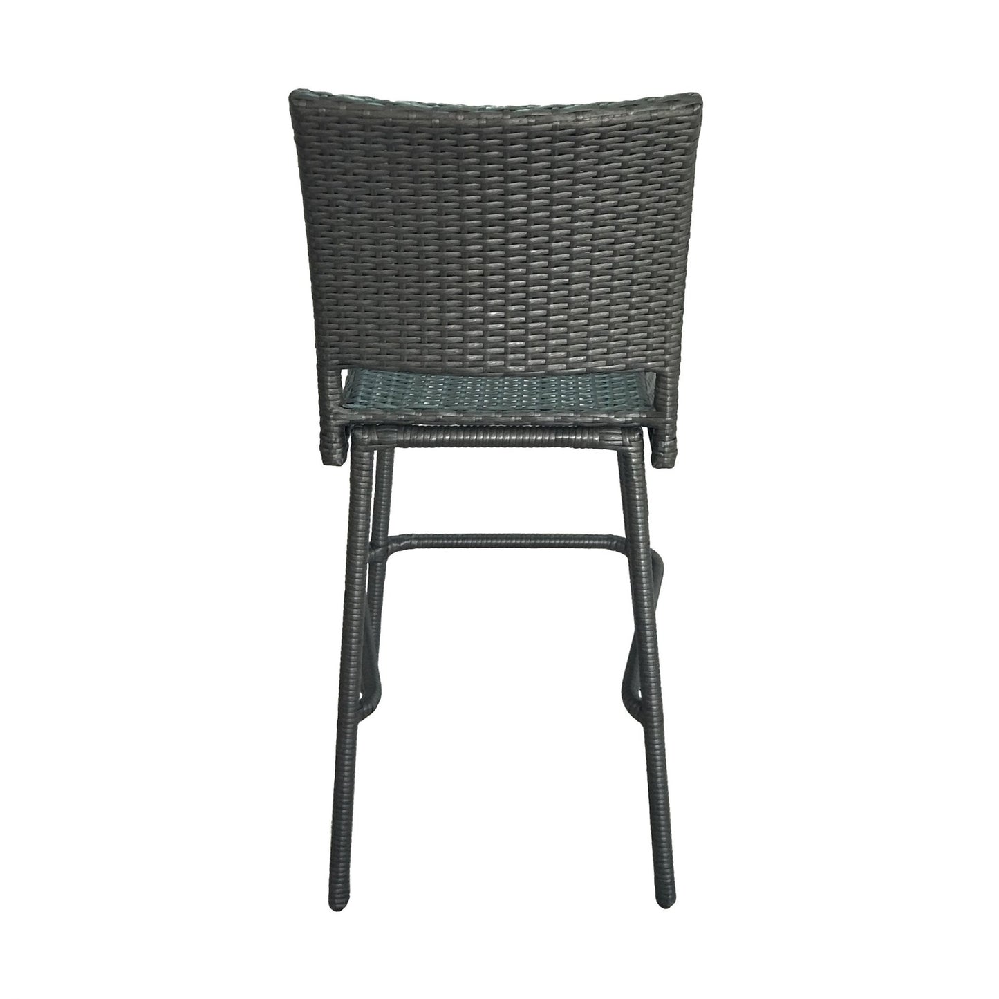 29' Outdoors PE Rattan Armless Barstools, Set of 2, Grey - 1st Choice Furniture Direct