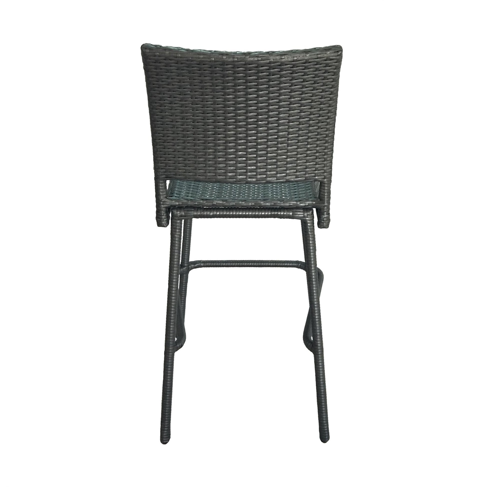 29' Outdoors PE Rattan Armless Barstools, Set of 2, Grey - 1st Choice Furniture Direct