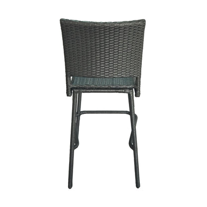 29' Outdoors PE Rattan Armless Barstools, Set of 2, Grey - 1st Choice Furniture Direct