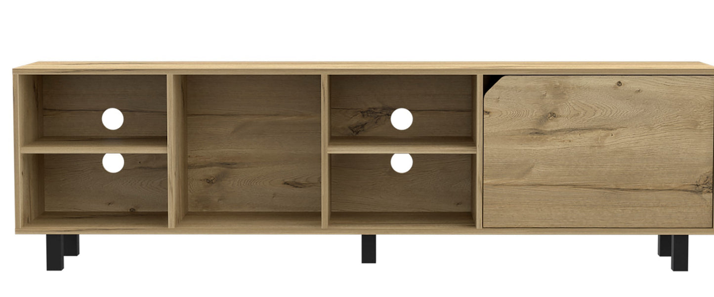 1st Choice Modern Elegant Harwich 5-Shelf TV Stand in Light Oak Finish