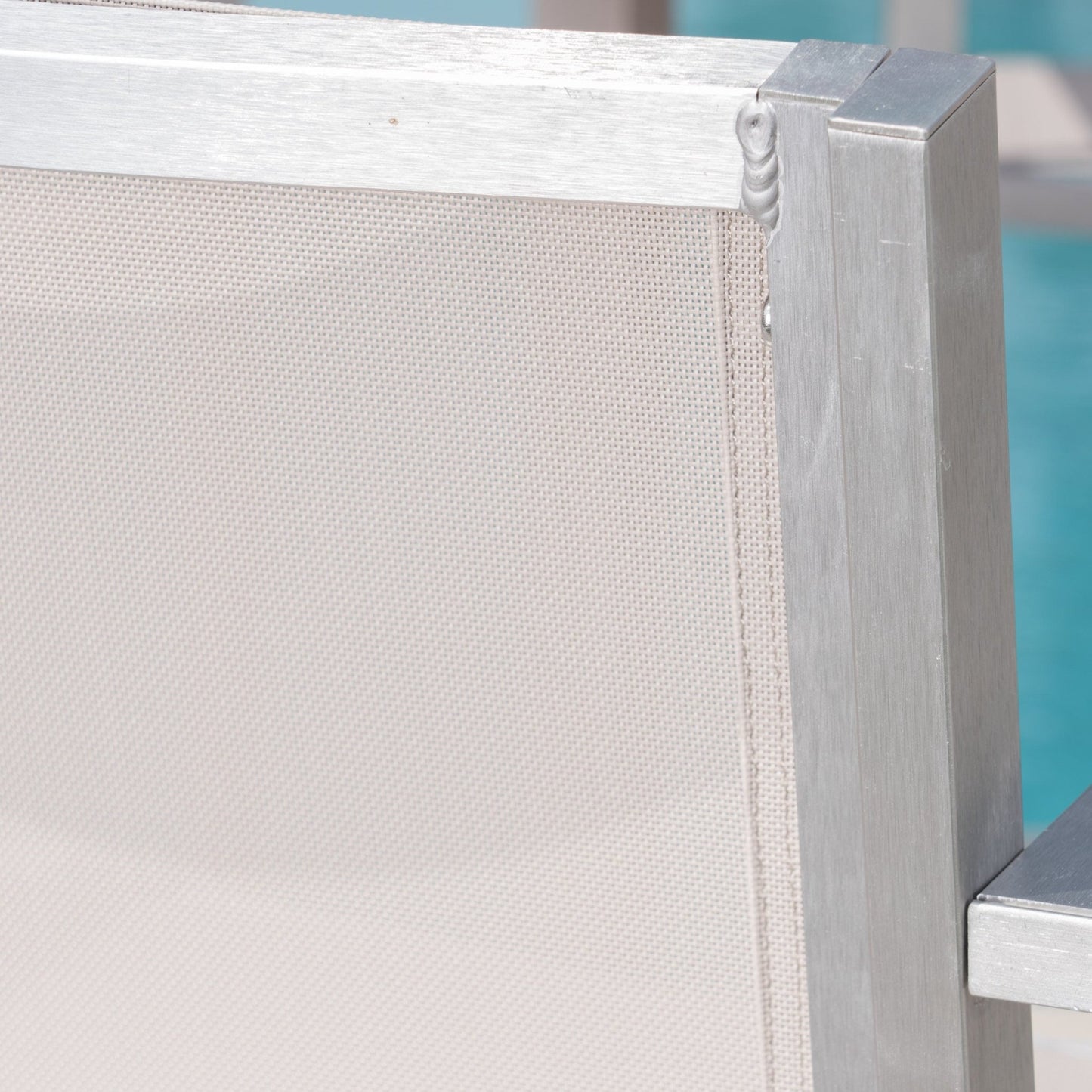 29.5' Outdoor Rust - Proof Aluminum Barstools with Grey Mesh Backrest and Seat, Set of 2 - 1st Choice Furniture Direct