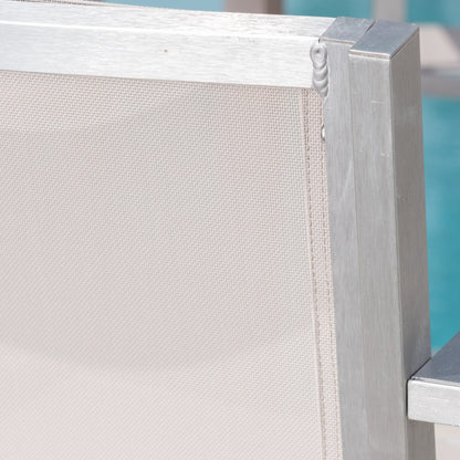 29.5' Outdoor Rust - Proof Aluminum Barstools with Grey Mesh Backrest and Seat, Set of 2 - 1st Choice Furniture Direct