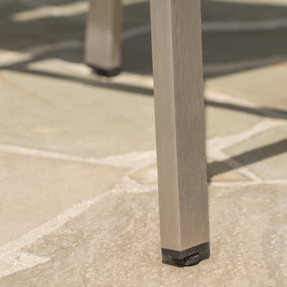 29.50' Outdoor Rust - Proof Aluminum Barstools with PE Rattan Seat and Backrest, Silver & Grey - 1st Choice Furniture Direct