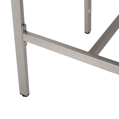 29.50' Outdoor Rust - Proof Aluminum Barstools with PE Rattan Seat and Backrest, Silver & Grey - 1st Choice Furniture Direct