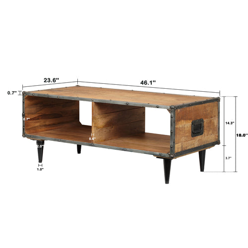 1st Choice Rustic Solid Wood Coffee Table Mango Wood with Distressed Finish