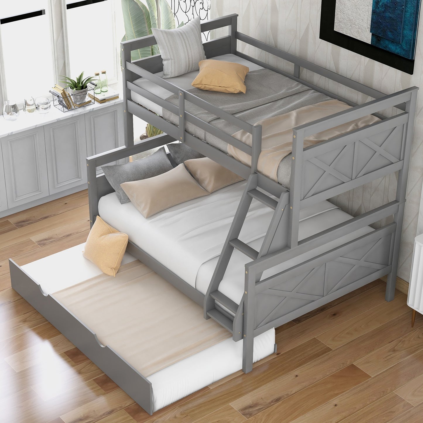1st Choice Twin Over Full Bunk Bed with Trundle - Safety and Style Combined