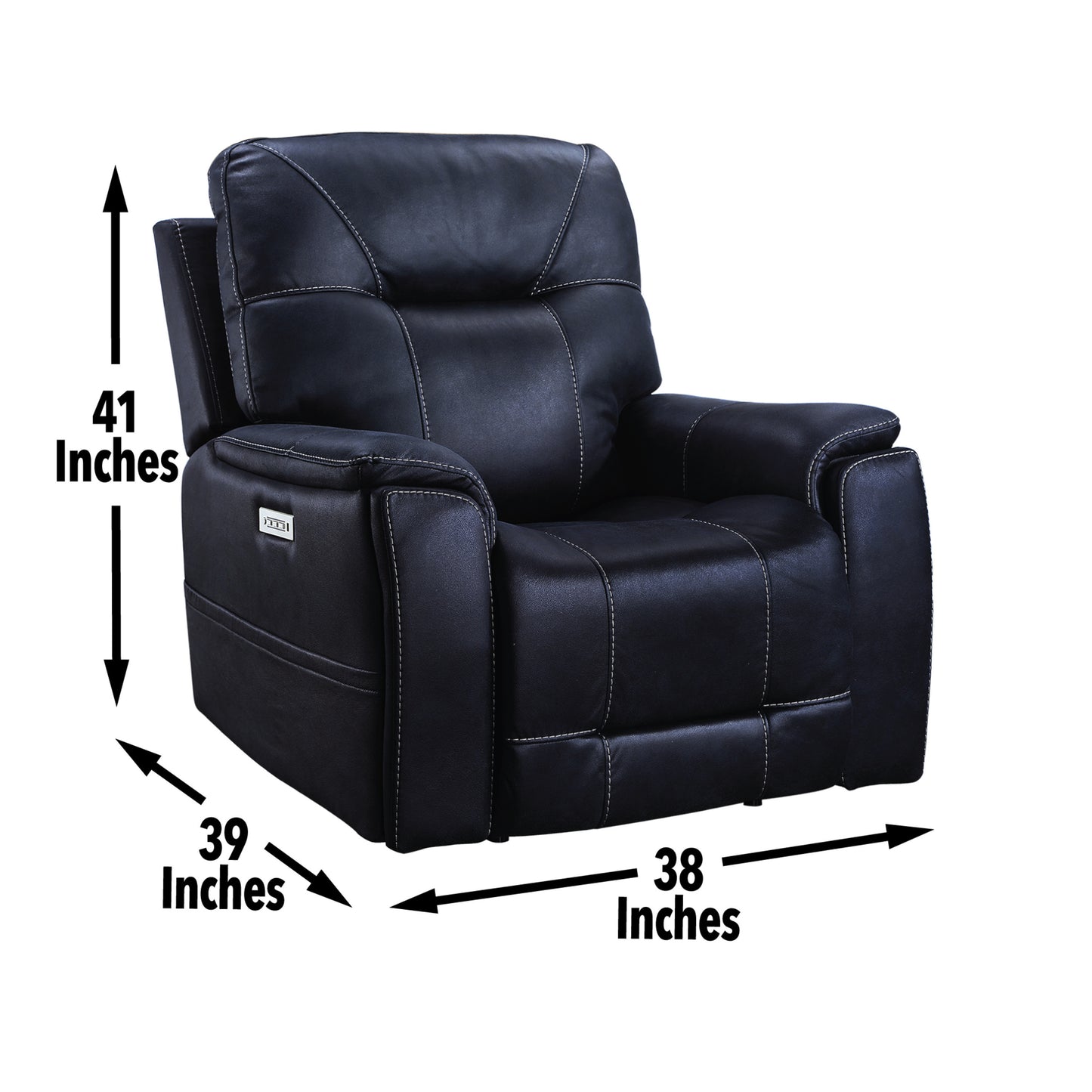1st Choice Transitional Triple-Power Recliner with Lighted Cupholders