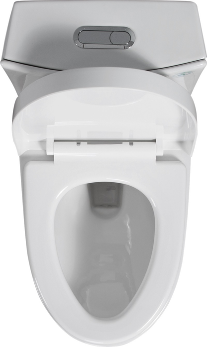 1st Choice 1.1/1.6 GPF Dual Flush 1-Piece Elongated Toilet in White