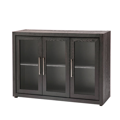 1st Choice Modern Wood Storage Cabinet with Three Tempered Glass Doors