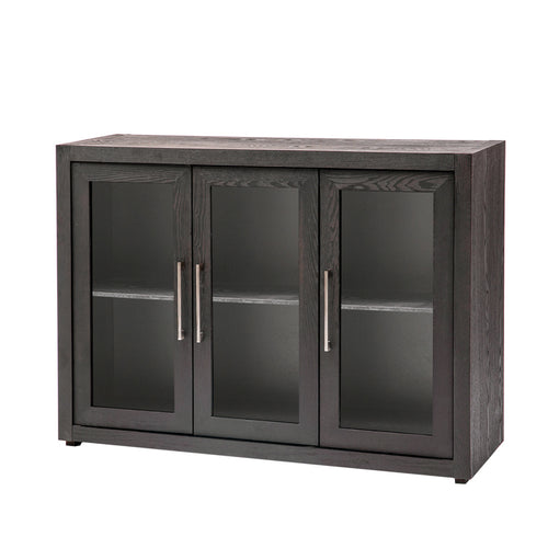 1st Choice Modern Wood Storage Cabinet with Three Tempered Glass Doors