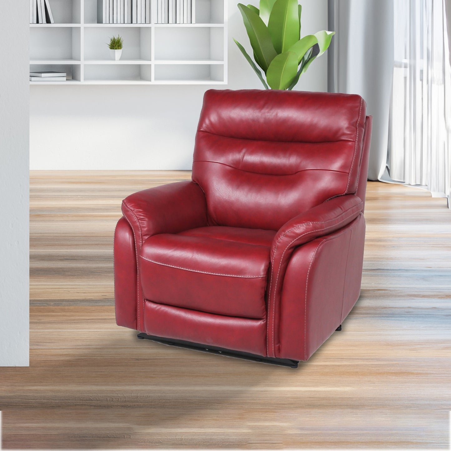 1st Choice Modern Leather Motion Recliner with Control Panel USB Charging