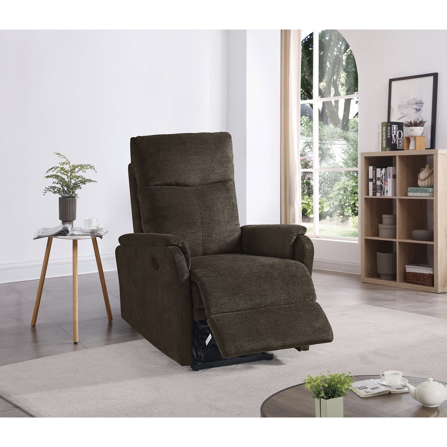 Power Recliner Chair with USB Charging – Modern Fabric Living Room Recliner