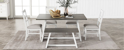 1st Choice Farmhouse dining set with Triangular backrest chairs