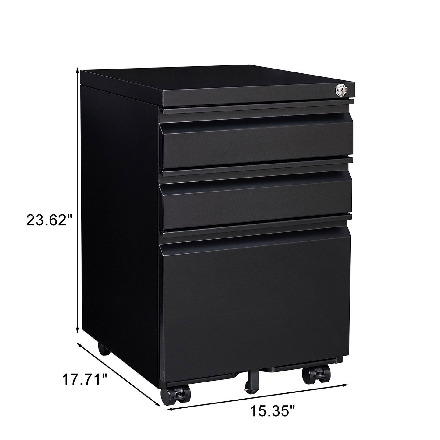 1st Choice 3-Drawer Mobile File Cabinet with Lock Office Storage Filing Cabinet