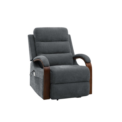Kayla Gray Chenille Power Recliner w/Lift & Heating & Massage (Zero Gravity)