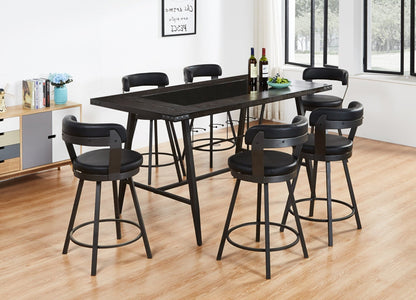 2pc Pub Height 360 - degree Swivel Counter Height Chairs Bar Stool Padded Seats and Backs - 1st Choice Furniture Direct