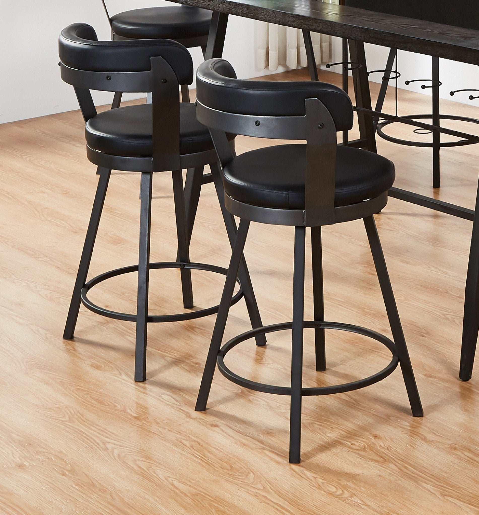 2pc Pub Height 360 - degree Swivel Counter Height Chairs Bar Stool Padded Seats and Backs - 1st Choice Furniture Direct