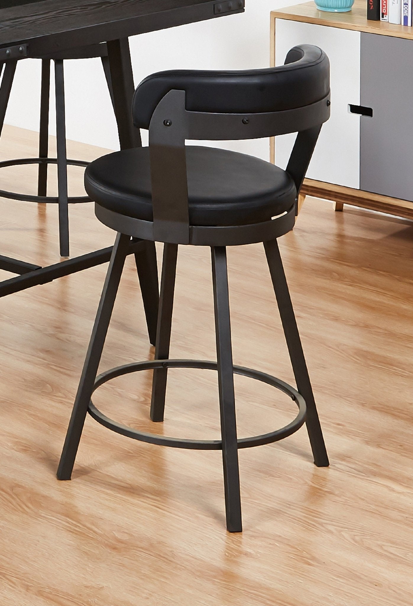2pc Pub Height 360 - degree Swivel Counter Height Chairs Bar Stool Padded Seats and Backs - 1st Choice Furniture Direct