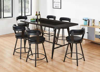 2pc Pub Height 360 - degree Swivel Counter Height Chairs Bar Stool Padded Seats and Backs - 1st Choice Furniture Direct