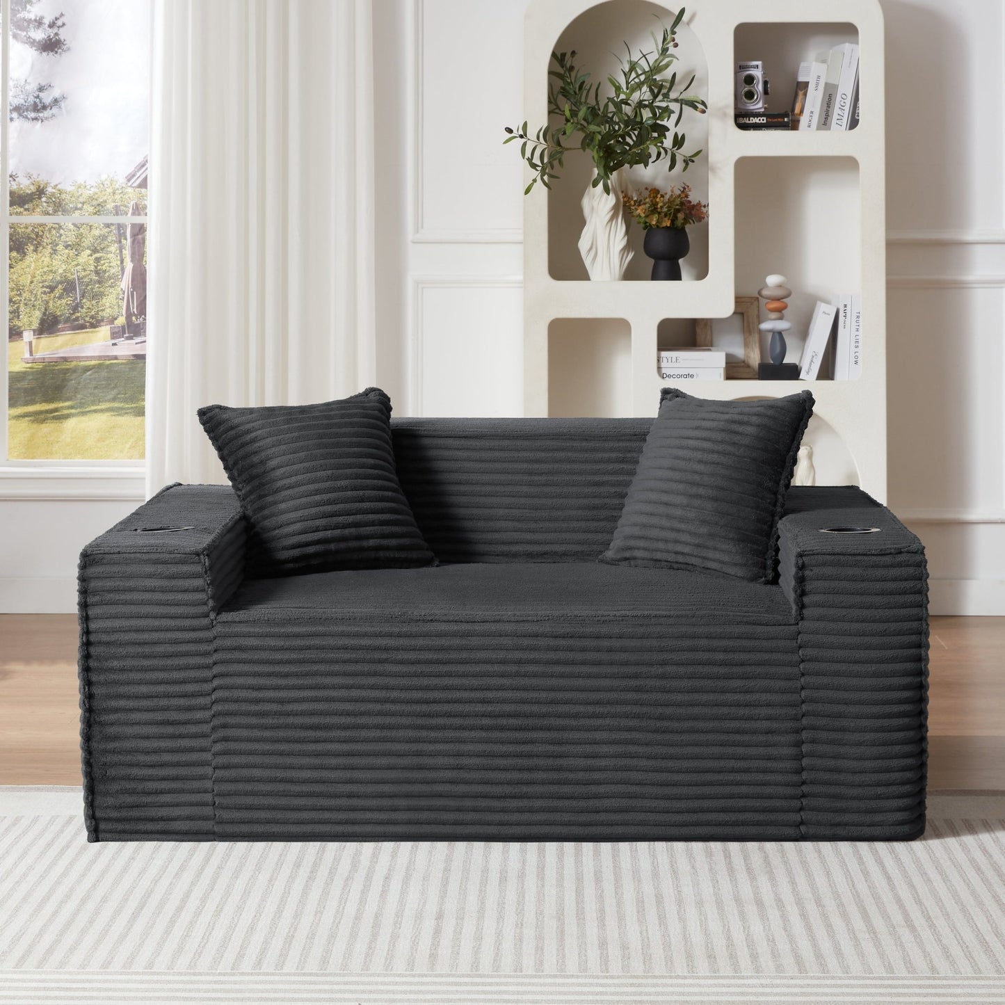 2Seater Sofa Boneless Couches,No Assembly Needed, Modern Sofa for Compact Living Rooms, Apartments, and Offices - 1st Choice Furniture Direct