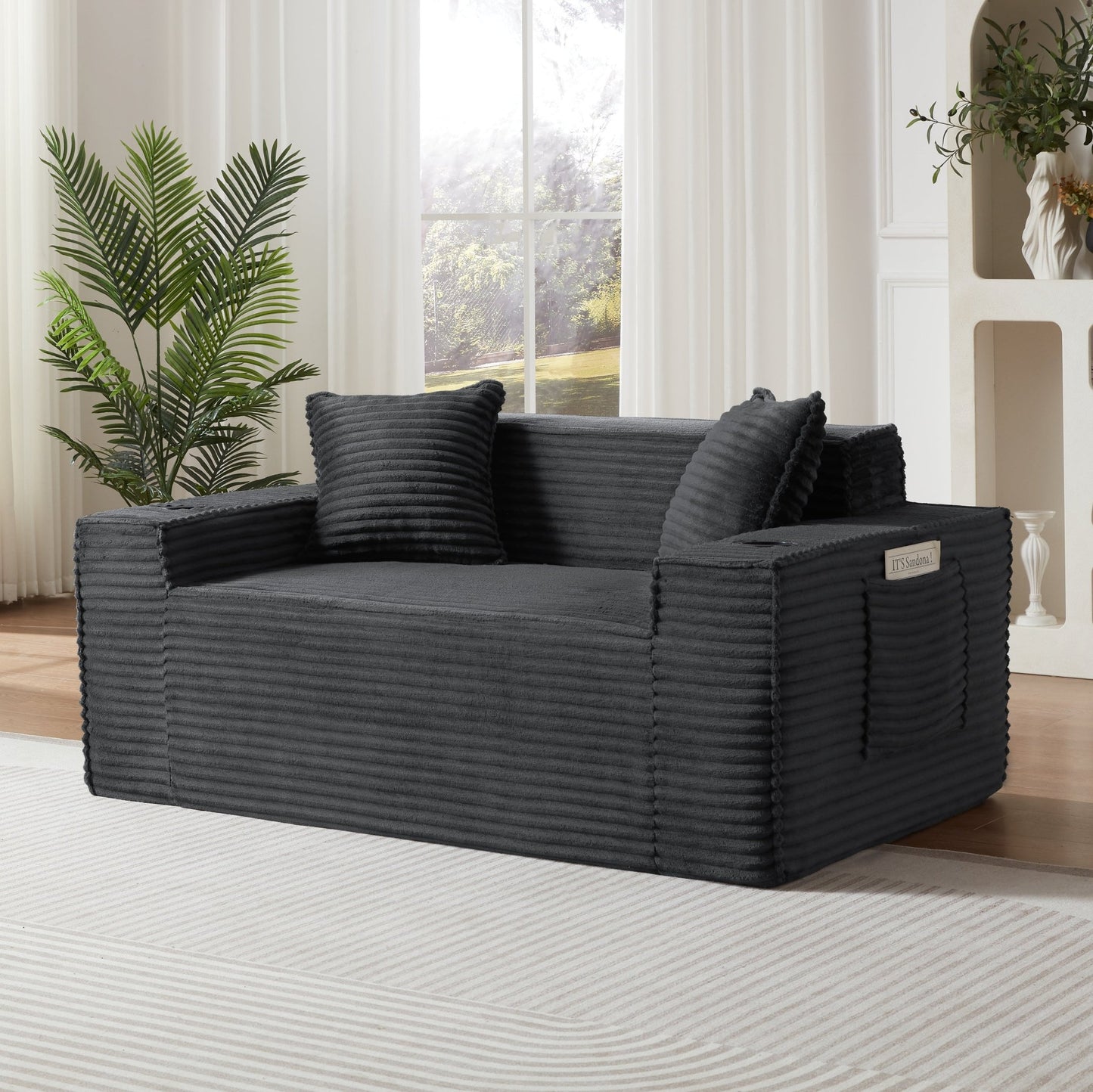 2Seater Sofa Boneless Couches,No Assembly Needed, Modern Sofa for Compact Living Rooms, Apartments, and Offices - 1st Choice Furniture Direct