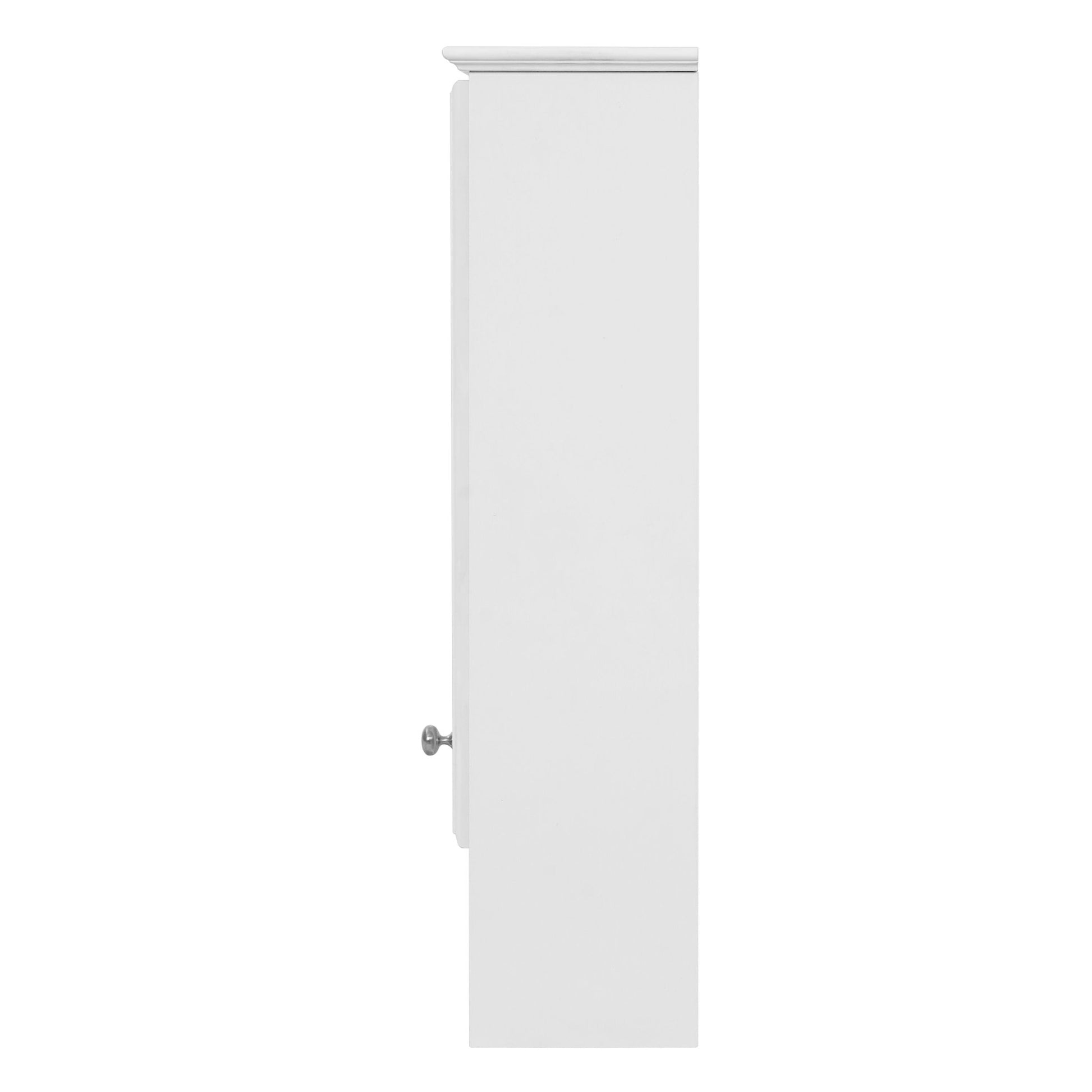 3 - in - 1 Wall - Mounted Bathroom Mirror Cabinet with Adjustable Shelf and Towel Bar, White Solid Wood Finish, 24 - inch Modern Storage Cabinet - 1st Choice Furniture Direct