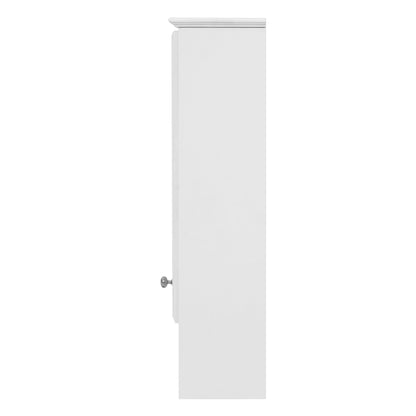 3 - in - 1 Wall - Mounted Bathroom Mirror Cabinet with Adjustable Shelf and Towel Bar, White Solid Wood Finish, 24 - inch Modern Storage Cabinet - 1st Choice Furniture Direct